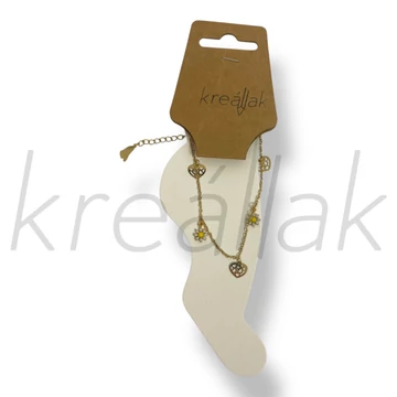 Arany színű fehér margaréta bokalánc 