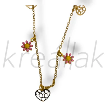 Pink margaréta bokalánc arany színben