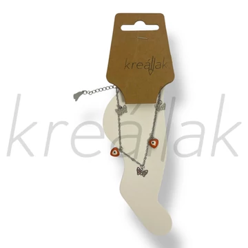 Ezüst színű narancs szív bokalánc