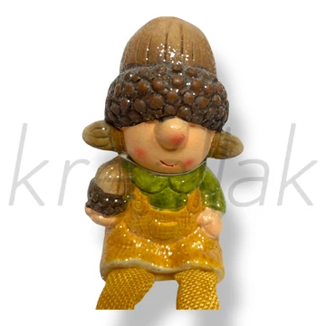 Sárga fiú tobozzal dekor