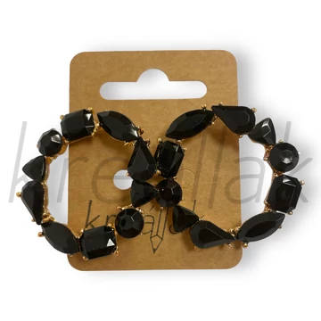 Fülbevaló - Fekete köves kör fülbevaló