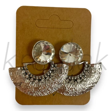 Fülbevaló - Ezüst színű nagy köves fülbevaló