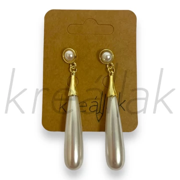 Fülbevaló - Csepp formájú gyöngyös fülbevló