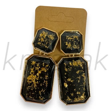 Fülbevaló - Fekete-arany lapos fülbevaló