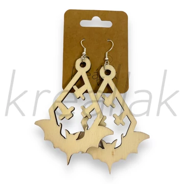 Fülbevaló - Festhető denevéres fa fülbevaló