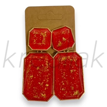 Fülbevaló - Piros kreatív lapos fülbevaló