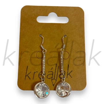 Fülbevaló - Ezüst színű köves fülbevaló