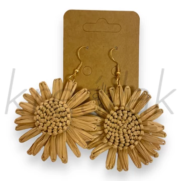 Fülbevaló - Könnyű bézs szalma fülbevaló