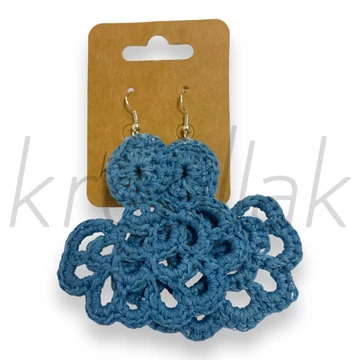 Fülbevaló - Kézi horgolt kék fülbevaló