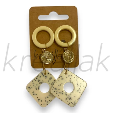 Fülbevaló - Krém színű plasztik fülbevaló