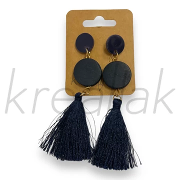 Fülbevaló - Kék fa fülbevaló bojttal