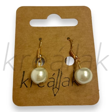 Fülbevaló - Fehér gyöngyös fülbeavló