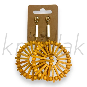 Fülbevaló - Mustársárga fa fülbevaló