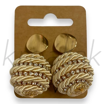 Törtfehér gömb zsinóros fülbevaló