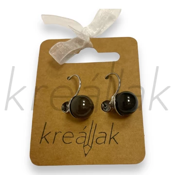 Fülbevaló - Sötétzöld kalcedon fülbevaló