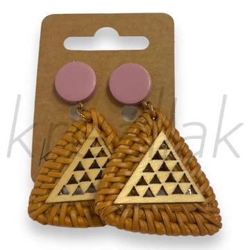 Fülbevaló - Lila,natúr fa fülbevaló
