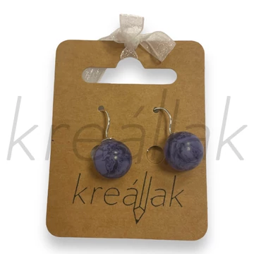 Fülbevaló - Lila műanyag golyó fülbevaló