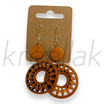 Fülbevaló - Barna fa fülbevaló