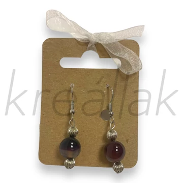 Fülbevaló - Festett achát lila fülbevaló