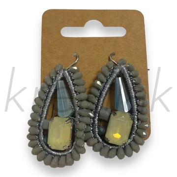 Fülbevaló - Szürke gyöngyös fólbevaló