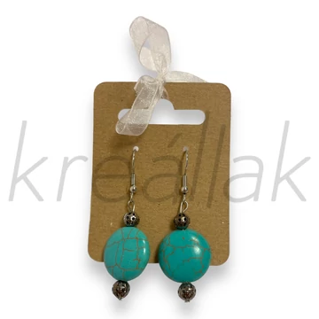 Fülbevaló - Türkíz lapos fülbevaló