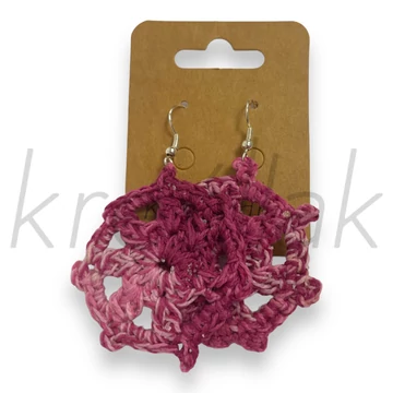 Fülbevaló - Lila átmenetes horgolt fülbevaló