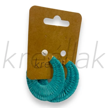 Fülbevaló - Türkízkék szalma fülbevaló