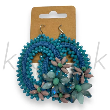 Fülbevaló - Gyönyörű gyöngyös kék fülbevaló