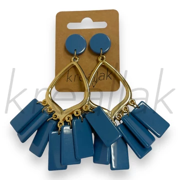 Fülbevaló - Plasztik lapos kék fülbevaló