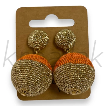 Fülbevaló - Narancs gömb-arany fülbevaló