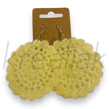 Fülbevaló - Horgolt krém színű fülbevaló