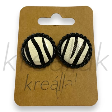 Zebra mintás fülbevaló