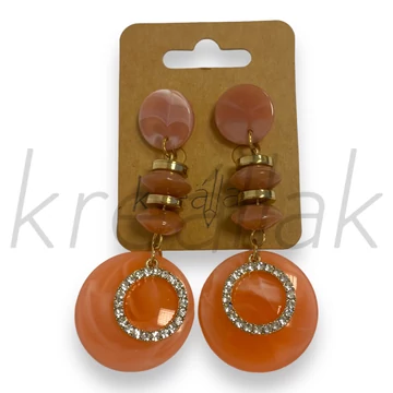 Fülbevaló - Plasztik köves ,gyöngyös fülbevaló