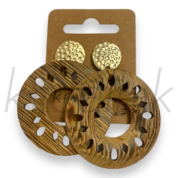 Fülbevaló - Fa karika fülbevaló