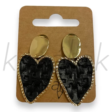 Fülbevaló - Szívecske bőrős fülbevaló