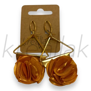 Fülbevaló - Szatén rózsás arany fülbevaló