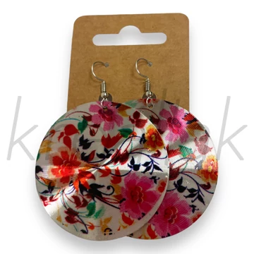 Fülbevaló - Virágos fém lapos fülbevaló