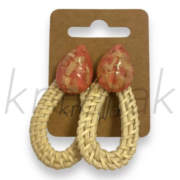 Fülbevaló - Plasztik,szalma fülbevaló