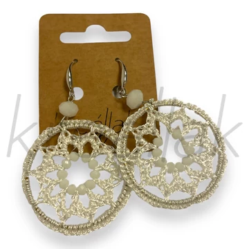 Fülbevaló - Horgolt fehér fülbevaló