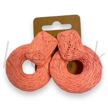 Fülbevaló - Rózsaszín szalma fülbevaló