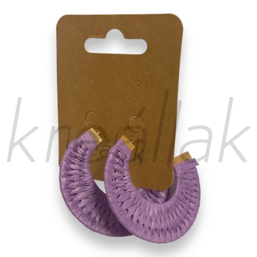 Fülbevaló - Orchidea színű szalma fülbevaló