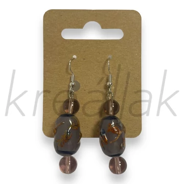 Fülbevaló - Mályva cseh üveg gyöngy fülbevaló