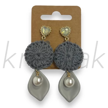 Fülbevaló - Horgolt,gyöngyös fülbevaló