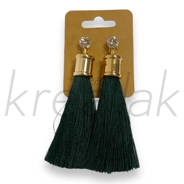 Fülbevaló - Zöld bojtos fülbevaló
