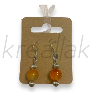 Fülbevaló - Festett achát narancs fülbevaló