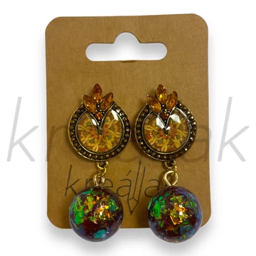 Fülbevaló - Üveglencsés ,irrizáló fülbevaló