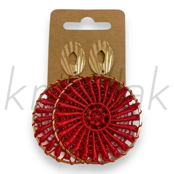 Fülbevaló - Bordó horgoltas fülbevaló