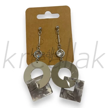 Fülbevaló - Plasztik lapos,fém karikás fülbevaló