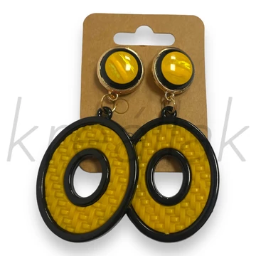 Fülbevaló - Sáega plasztik kötött mintás fülbevaló