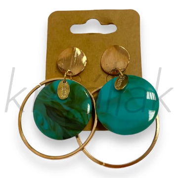 Fülbevaló - Plasztik türkíz fülbevaló